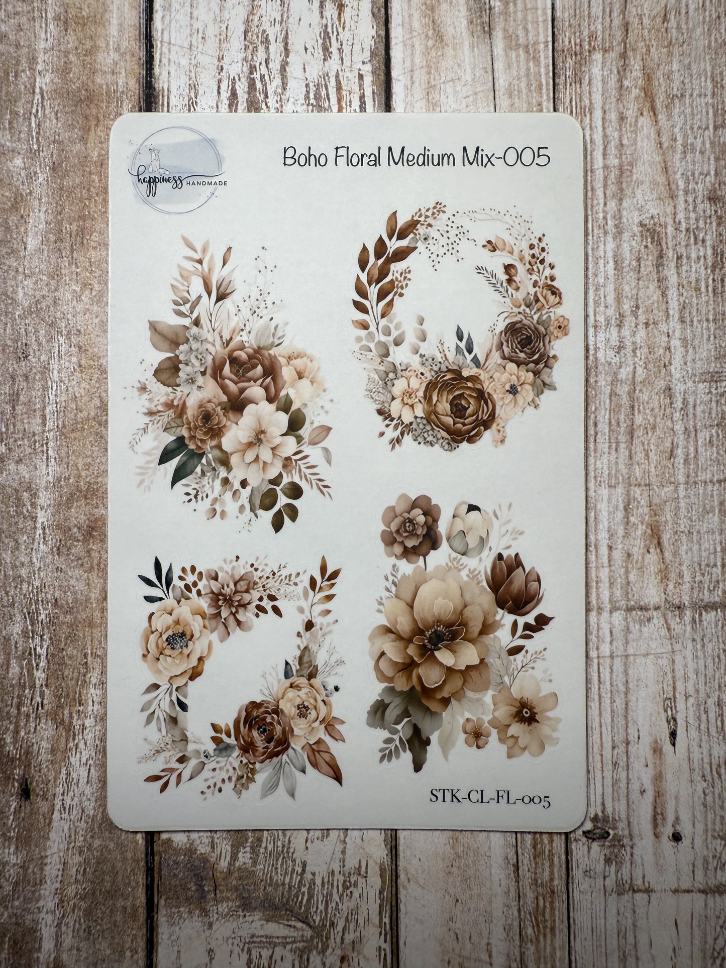 Boho Floral Medium Mix-005-Sticker Sheet