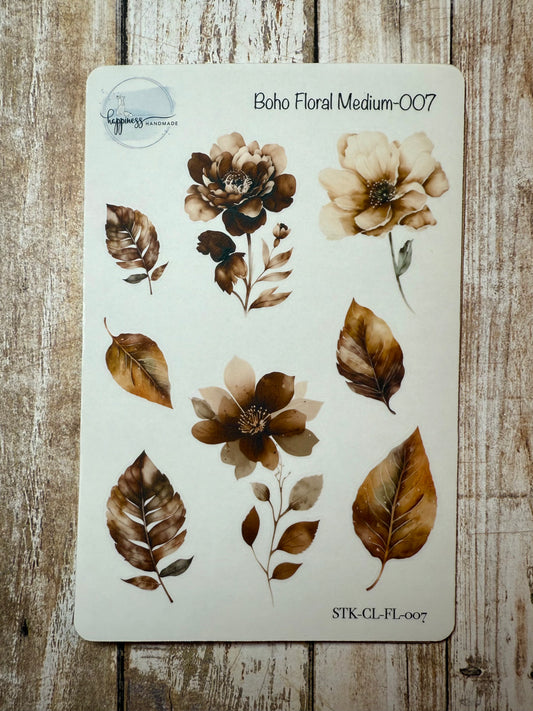 Boho Floral Medium-007-Sticker Sheet