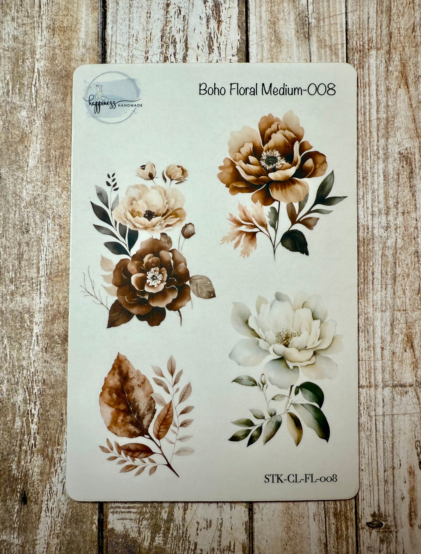 Boho Floral Medium-008-Sticker Sheet