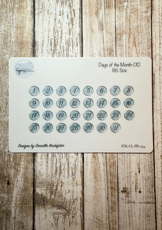 Days of the Month-012-B6 Size Sticker Sheet