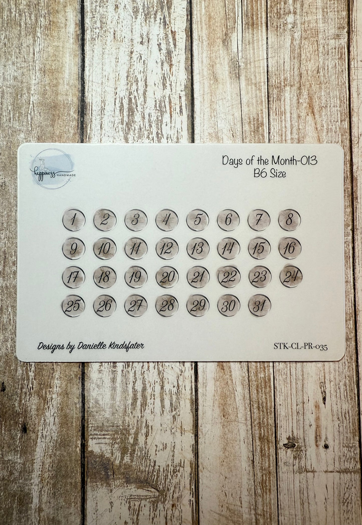 Days of the Month-013-B6 Size Sticker Sheet