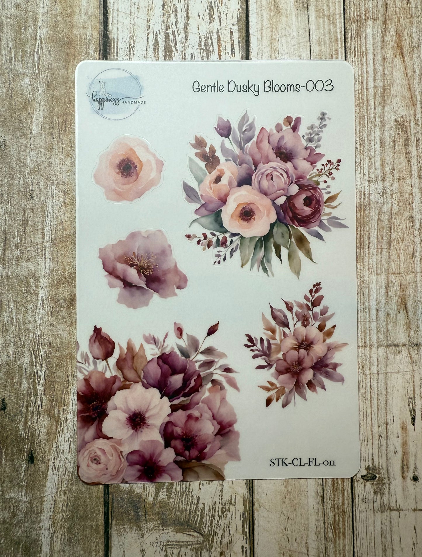 Gentle Dusky Blooms-003-Sticker Sheet