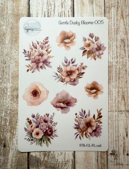 Gentle Dusky Blooms-005-Sticker Sheet