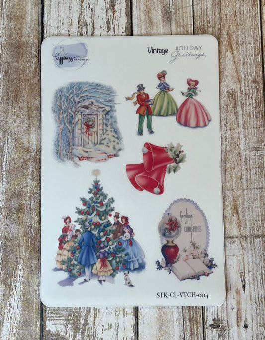 Vintage Holiday Greetings-Sticker Sheet