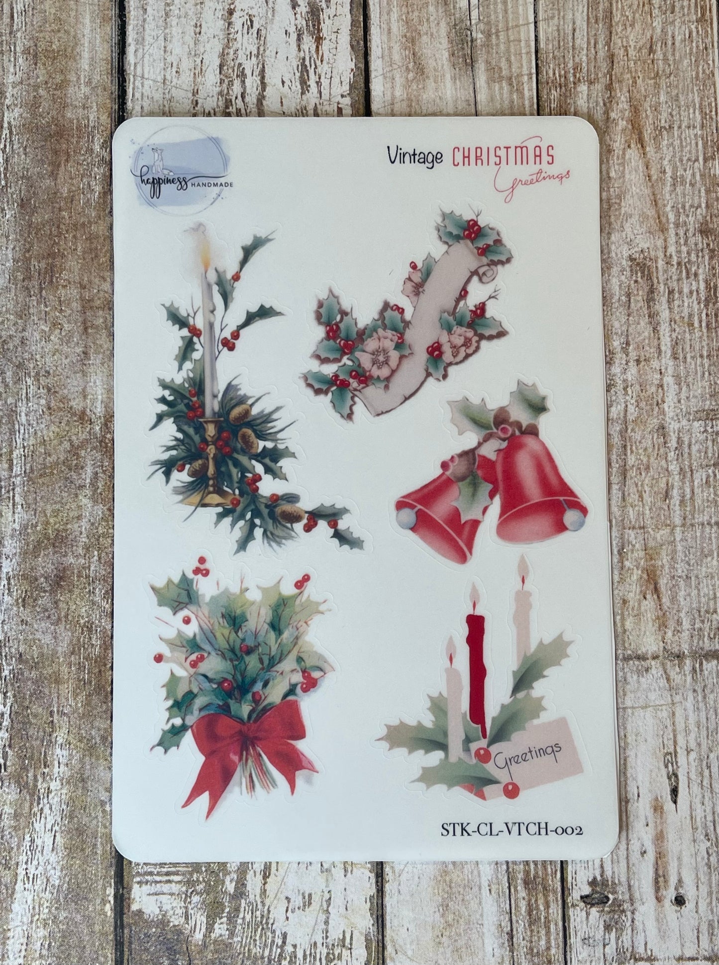 Vintage Christmas Greetings-Sticker Sheet