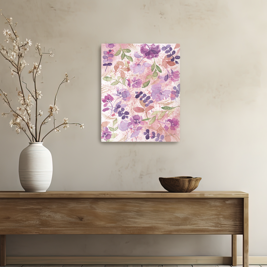 Purple and Pink Flower Medley-Canvas