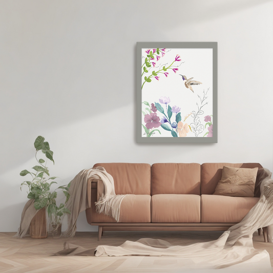 Purple Throated Hummingbird-Canvas