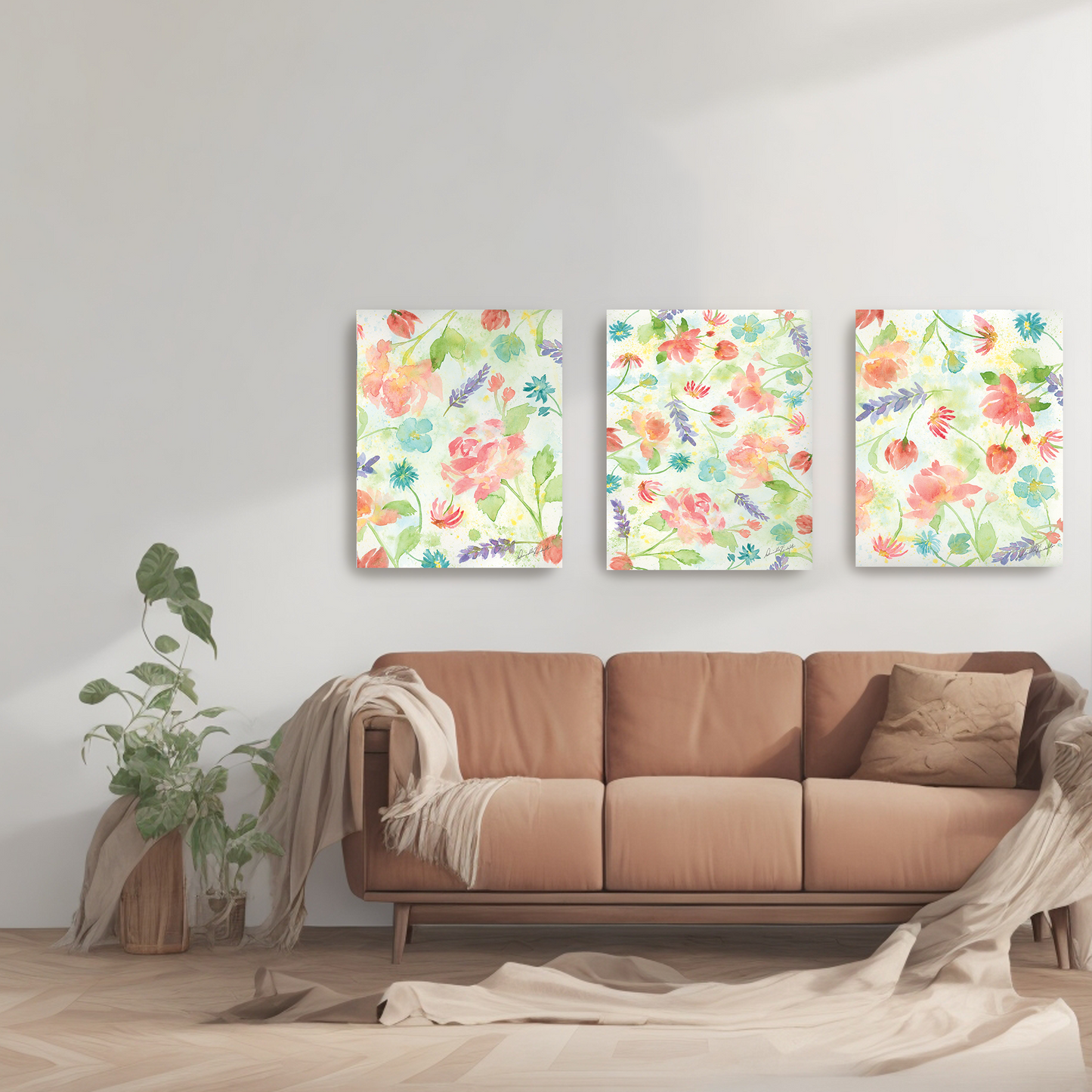 Roses and Wildflowers Series 1-Canvas