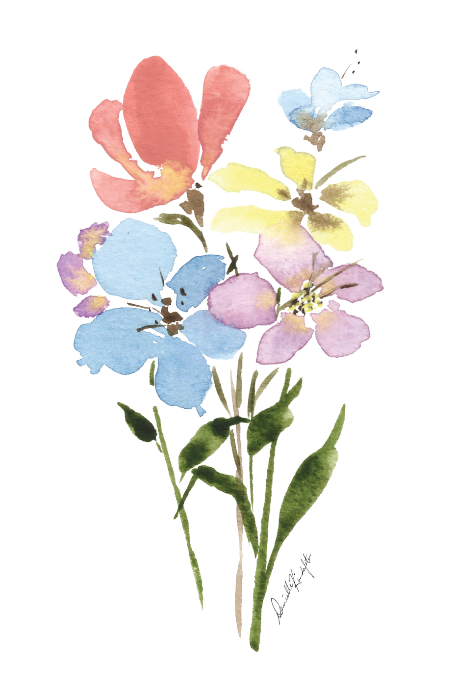 Wildflower Bouquet 1-Canvas