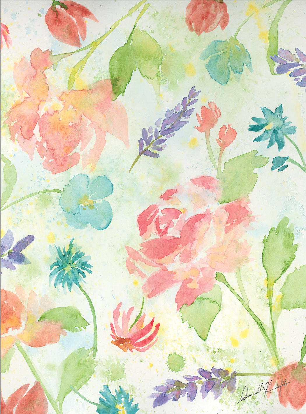 Roses and Wildflowers Series 1-Canvas