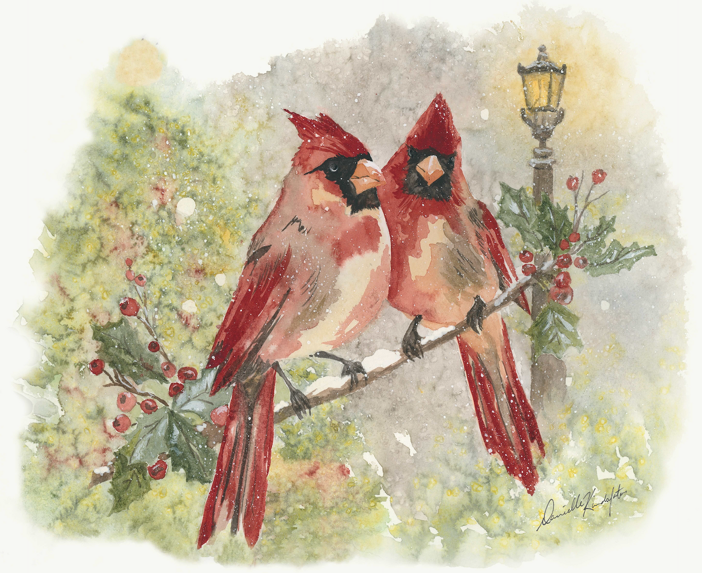 Christmas Cardinals-Canvas